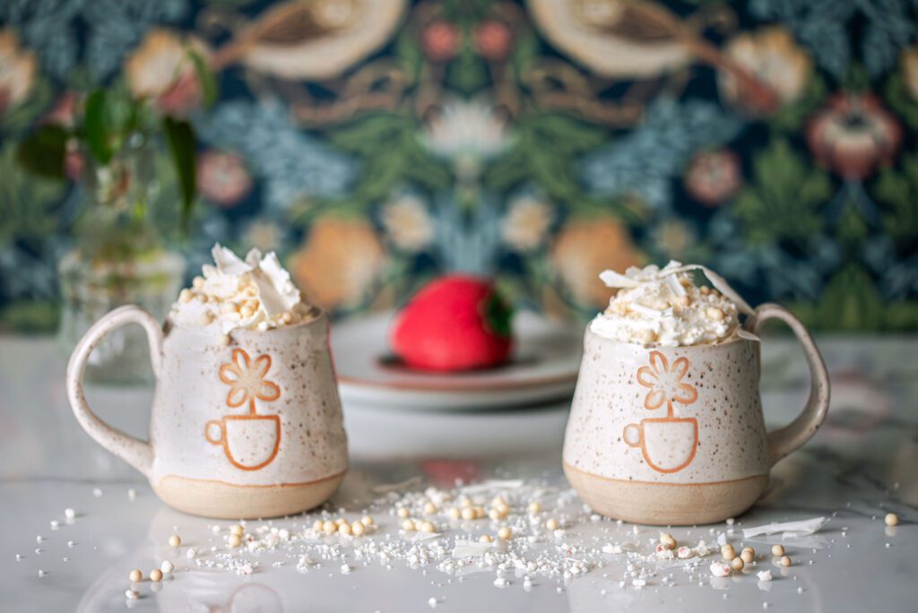 Tony's Botsford White Chocolate & Strawberry Hot Chocolate Inspired by our signature dessert, The Strawberry Thief. Chocolat chaud au chocolat blanc et à la fraise Inspiré de notre dessert emblématique, The Strawberry Thief.